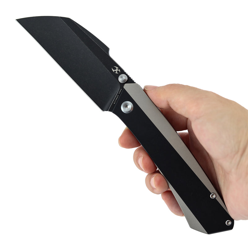 KANSEPT Contra | Thumb Stubs | Black and Plain Titanium | 3.25" Blackwash S90V | Nathan Contra Design | K1139A2