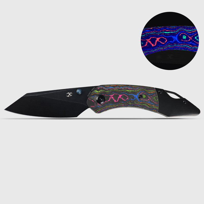 K9 | Bolster Liner Lock | 80S Camo Carbon & Balckwash Titanium | 3.63" CPM S35VN | Keanison Knives Design | K1151A3