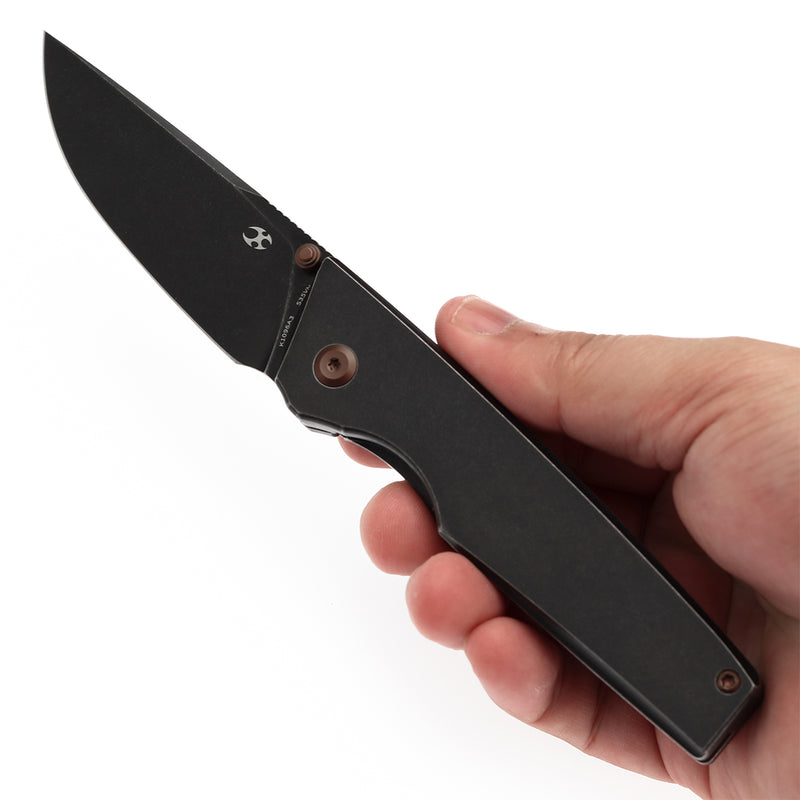KANSEPT Chimera Thumb Stub Blackwash Titanium Handle (3.15" CPM S35VN Blade) with Matsey Design-K1096A3