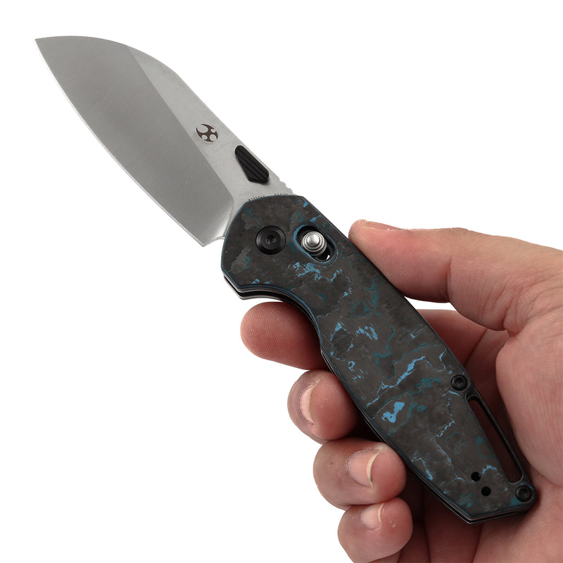 KANSEPT Model 6 Crossbar Lock KnifeArctic Storm Carbon Fiber Handle (3.1'' CPM S35VN Blade) Nick Swan Knives Design -K1022V4