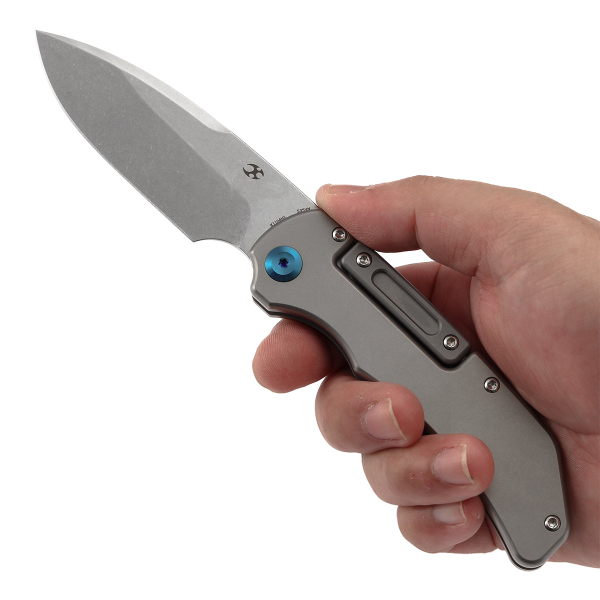 KANSEPT Hazard Bali Lock Knife Stonewashed Titanium Handle(3.63
