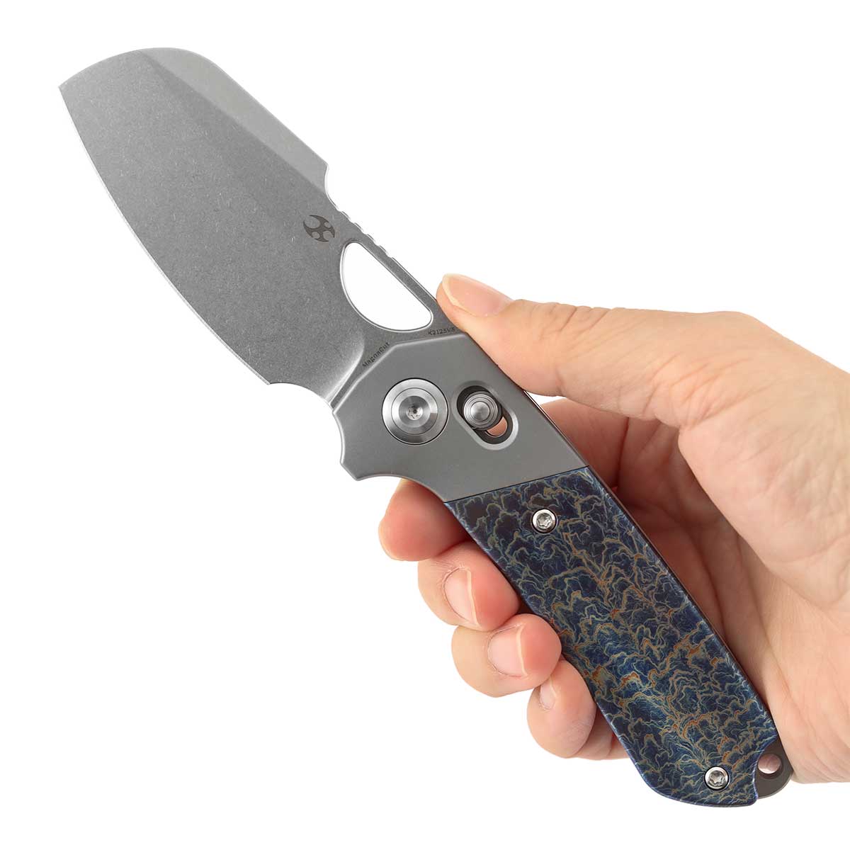 Kansept Nahual | Crossbar Lock | Beadblasted Titanium & Lightning