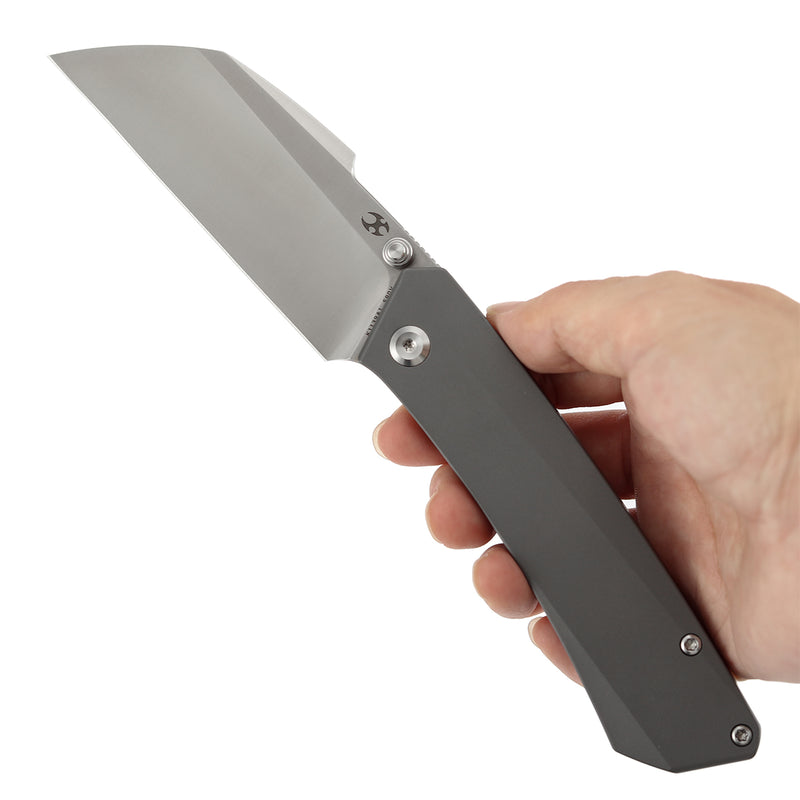 KANSEPT Contra | Thumb Stubs | Gray Anodized Titanium | 3.25" Satin S90V | Nathan Contra Design | K1139A1