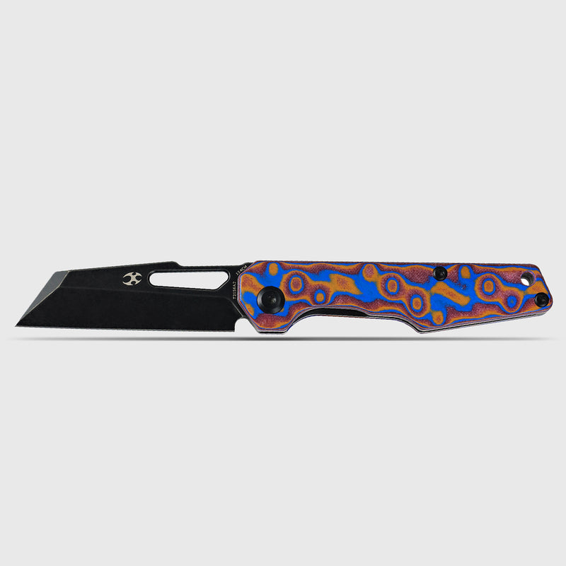 Lucero | Liner Lock | Blue & Red Vortex Micarta | 2.56" 154CM | August Originals |T2156A2