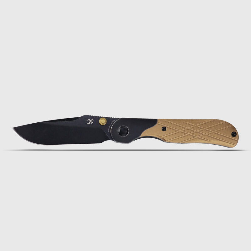 Lichen | Bolster Lock | Bronze Anodized Aluminum with Topo Pattern | 3.02" 154CM | Derek Sharon | T2091A4