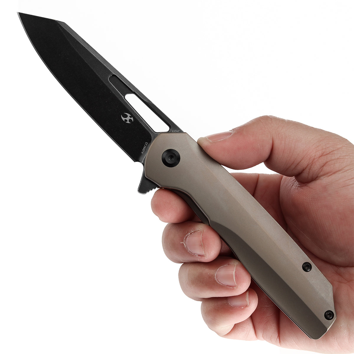 カナ KANSEPT Shard Thumb Hole Bronze Anodized Titanium Handle (3.46