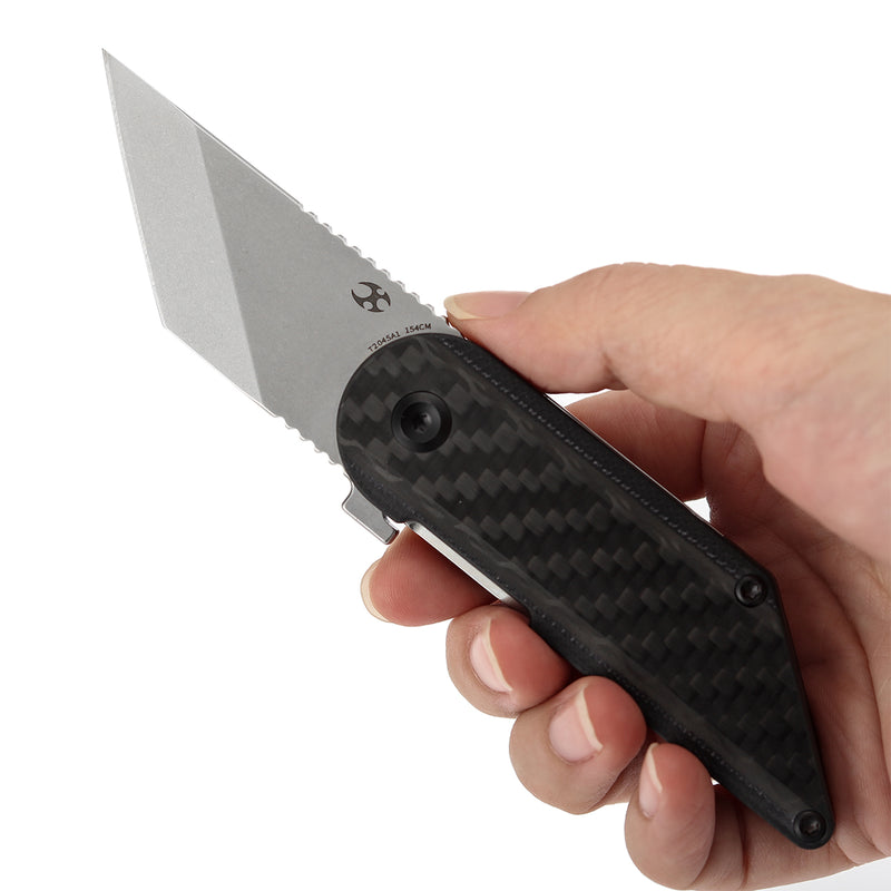 KANSEPT | Dash Liner Lock | Twill Carbon Fiber & G10 | 2.26" 154CM Blade | Pinkerton Knives | T2045A1