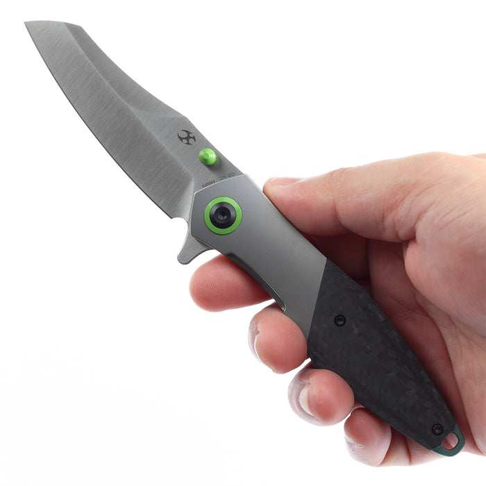 KANSEPT Thumb Stub Mistaken Titanium and Twill Carbon Fiber (3.15" CPM 20CV) Jonathan Styles Design- K1053A2