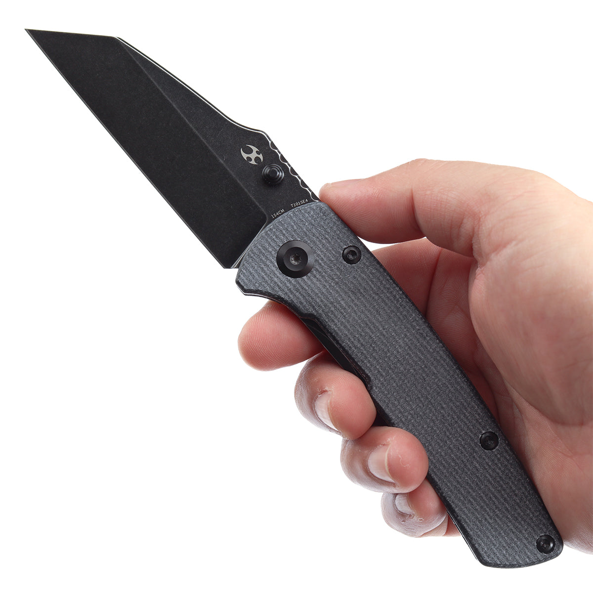 KANSEPT Main Street Thumb Stubs Black Micarta Handle (3.36'' 154CM