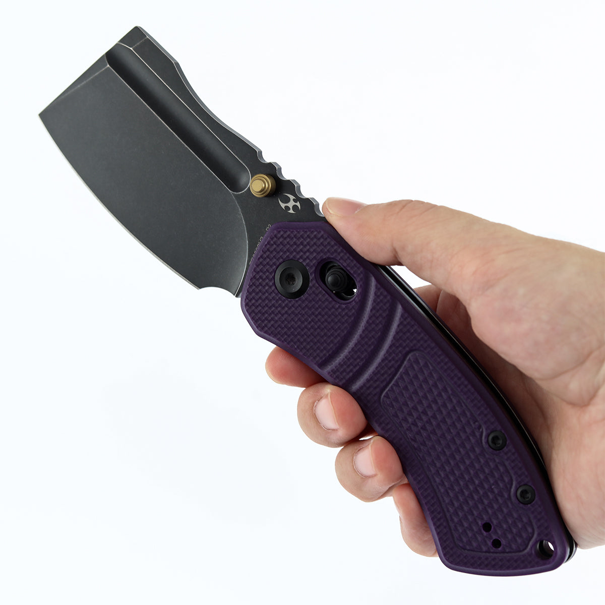 Kansept Korvid V | Crossbar Lock | Purple G10 with Diamond Pattern