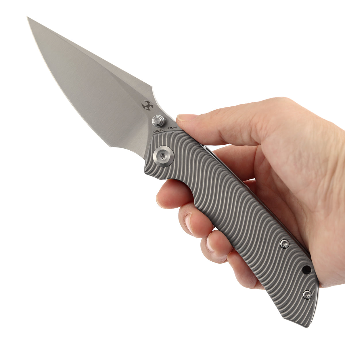 Kansept Fenrir | Frame Lock | Beadblasted Anodized Titanium with