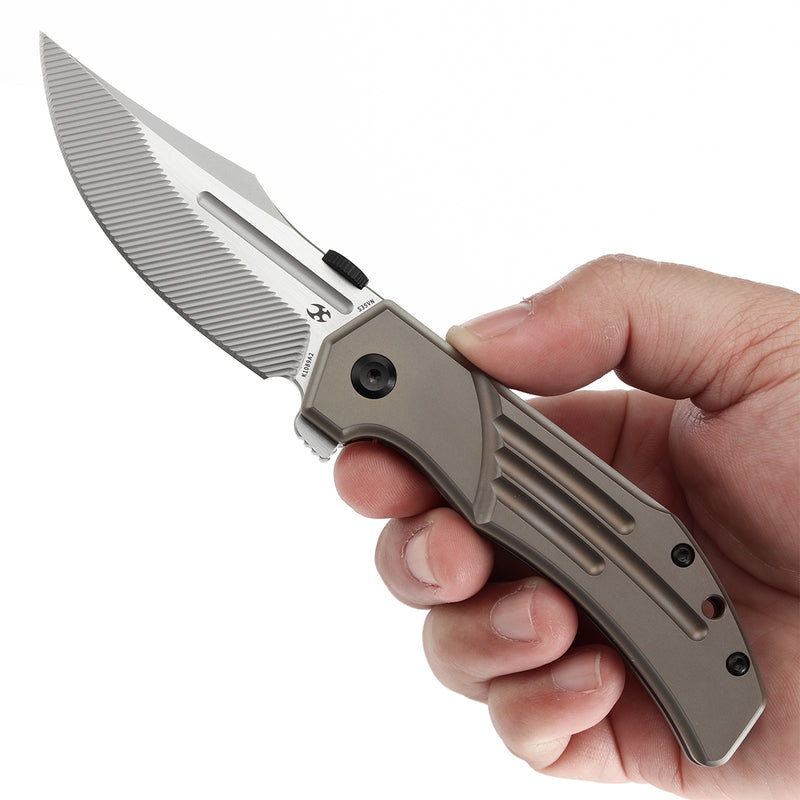 KANSEPT Orion Limited-version KANSEPT Orion Flipper Bronze Anodized Titanium Handle (3.07''CPM S35VN with CNC Milling Blade) JB Stout Design -K1089A2
