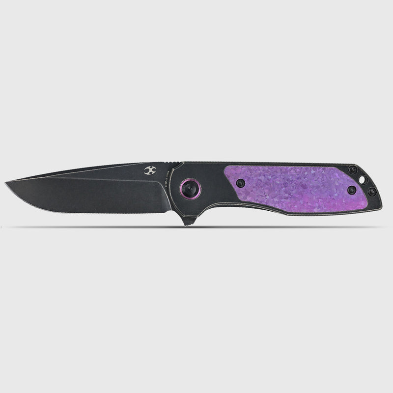 Ptarmigan | Frame Lock | Blackwash Titanium & Purple Crystallized Titanium | 3.12" CPM S35VN | Jared Price Design | K2055A3