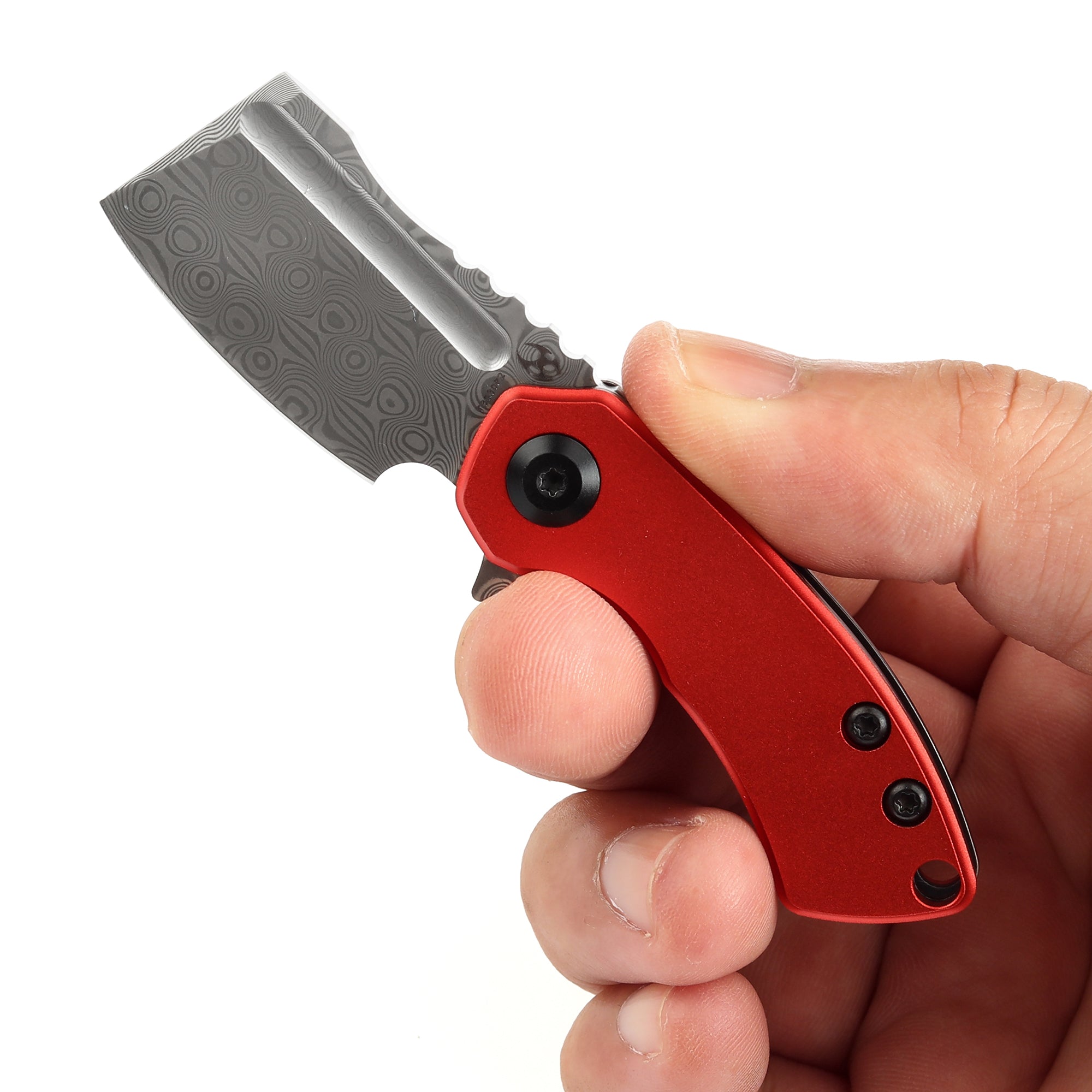 KANSEPT Mini Korvid Flipper Knife Red Anodized Aluminum Handle