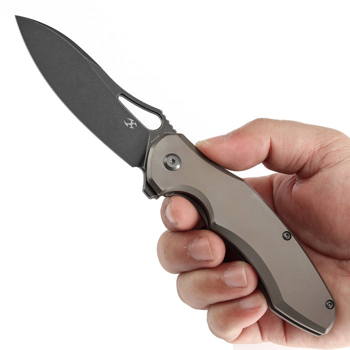 KANSEPT Echis Thumb Hole Bronze Anodized Titanium Handle (3.45''CPM S35VN Blade ) Djinn Design -K1071A2