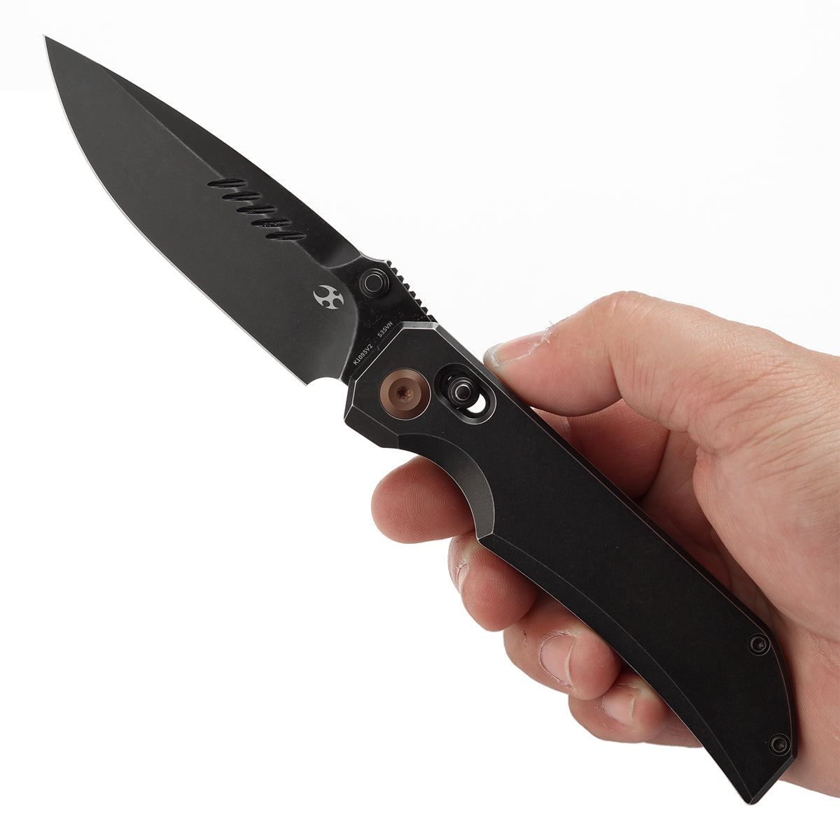 KANSEPT Eaglestrike Crossbar Lock Knife Blackwash Titanium Handle