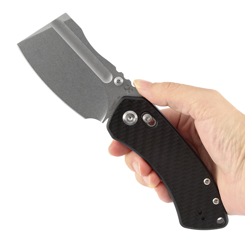 Kansept Korvid V | Crossbar Lock | Twill Carbon Fiber & G10 | 2.91" Stonewashed D2 Blade | Koch Tools Designed | TE2030V7