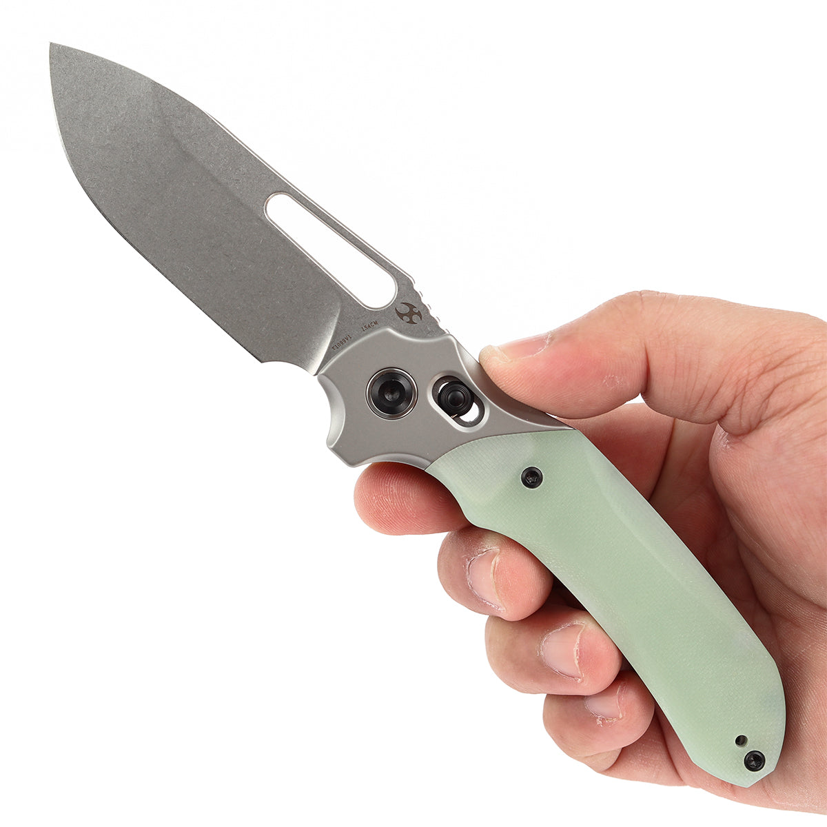KANSEPT Quasar Cross Bar Lock Jade G10 Handle (3.38