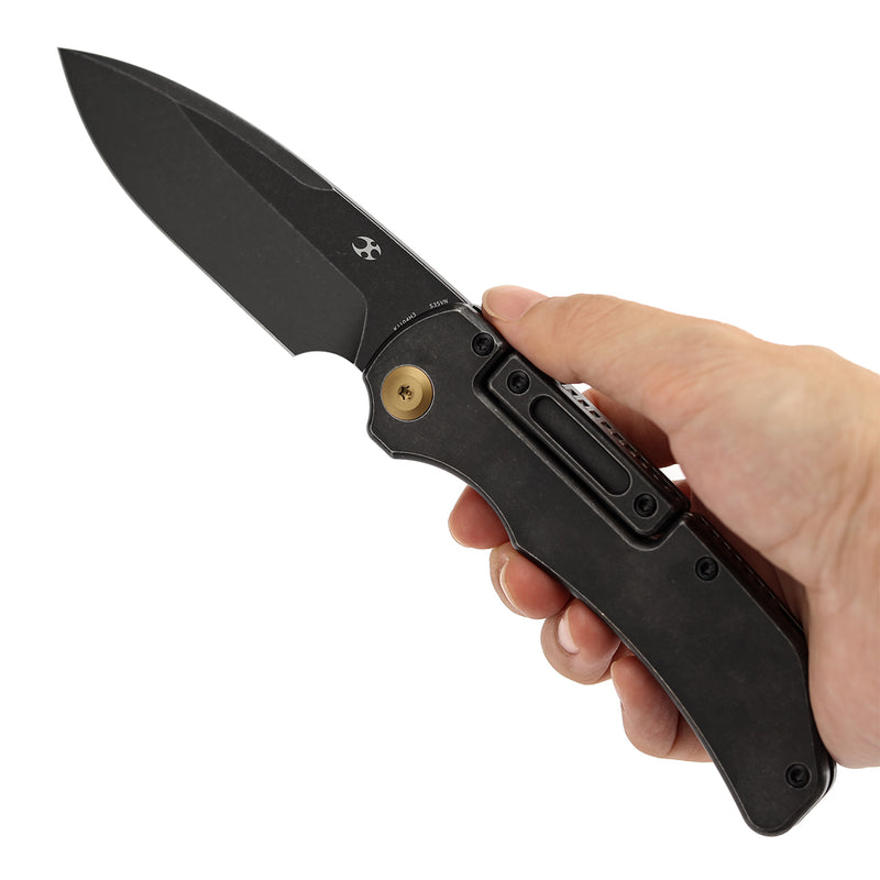KANSEPT | Hazard | Bali Lock | Blackwash Titanium Handle | 3.63" CPM S35VN | Steven Dunnuck Designed | K1104H3