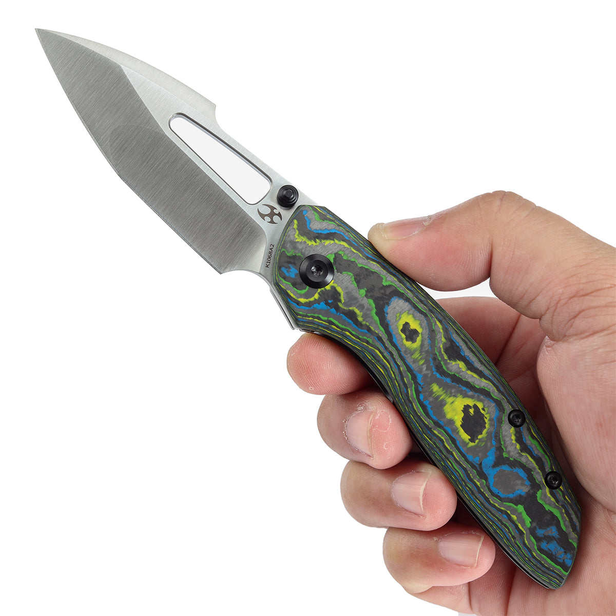 KANSEPT Link Thumb Studs Gecko Camo Carbon and Titanium Handle