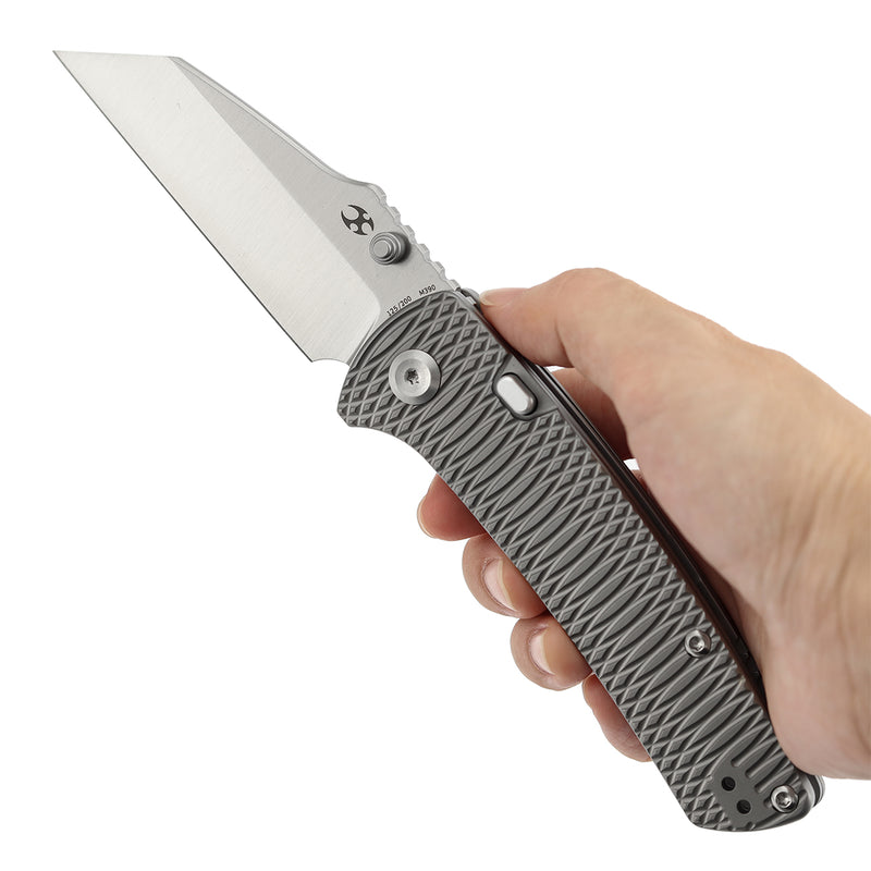 Kansept Main Street | Top Liner Lock | Bead Blasted Titanium with Putter Pattern | 3.36" M390 Blade | K1015H7