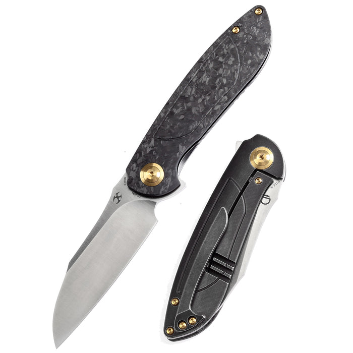 KANSEPT Prometheus Folding Knife Twill Carbon Fiber Handle(3.29'' CPM S35VN Blade)D.O.C.K. Design-K1040A1