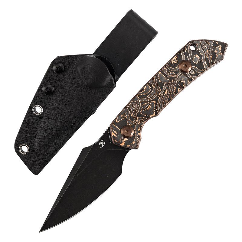 Kansept Fenrir | Fixed Blade | Copper Carbon Fiber |2.87" D2 Blade | S — Kanseptknives