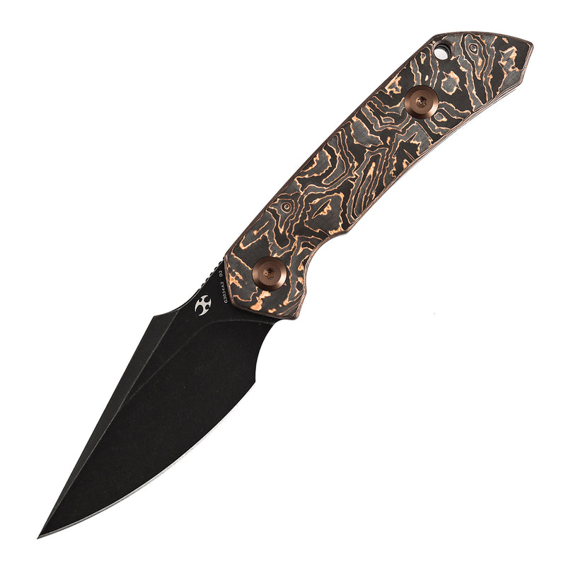 Kansept Fenrir | Fixed Blade | Copper Carbon Fiber |2.87" D2 Blade | Sparrow Knife Design | G3034A2