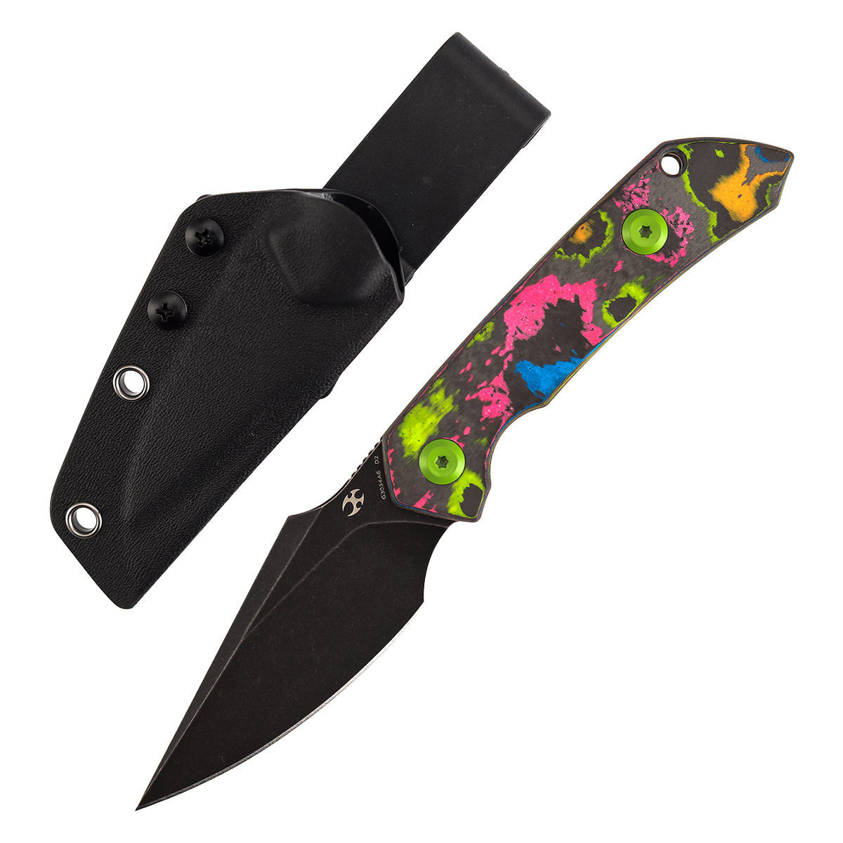 Kansept Fenrir | Fixed Blade | 80S Camo Carbon Fiber |2.87