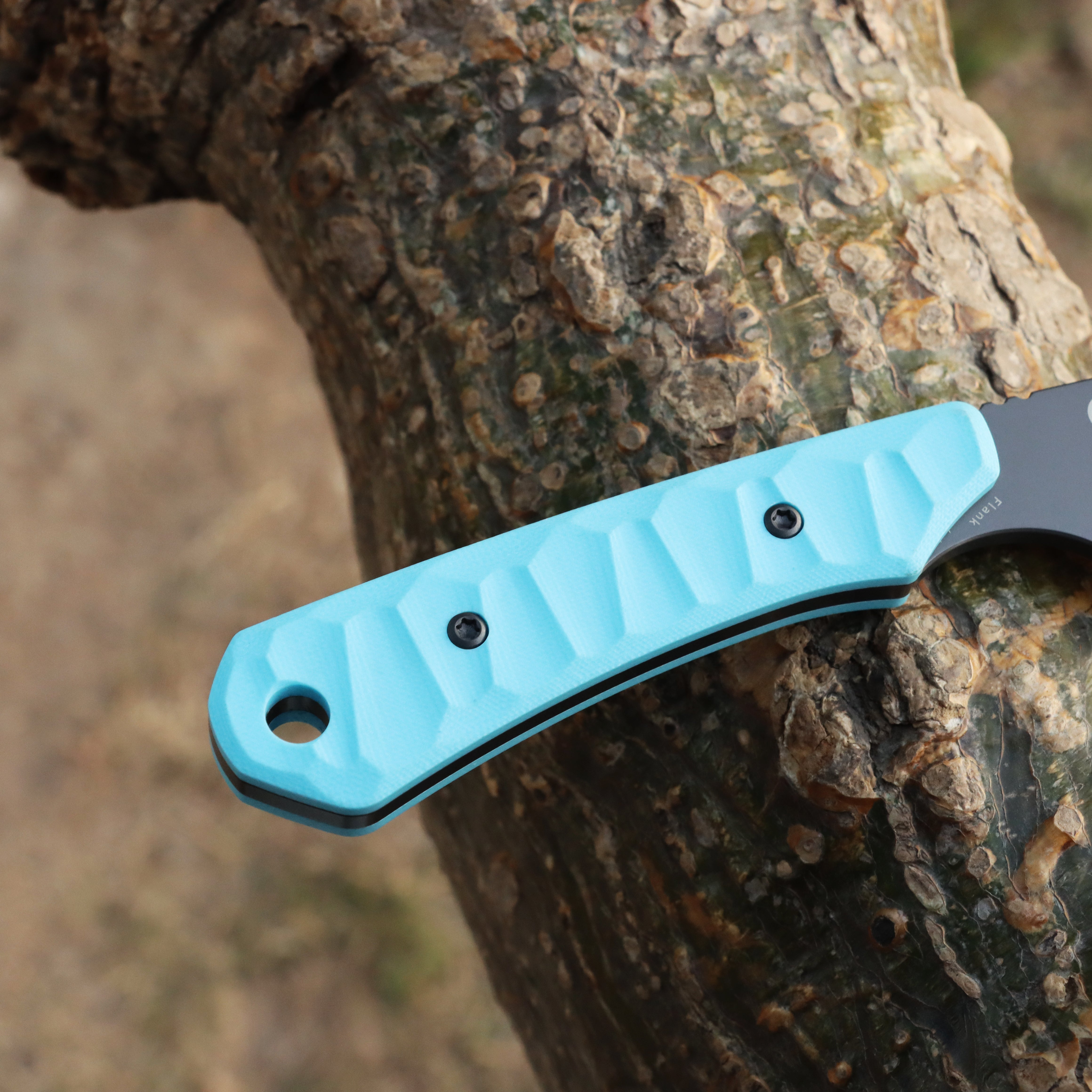 KANSEPT Flank Fixed Blade Sky Blue G10 Handle (3.69'' Grey Coated