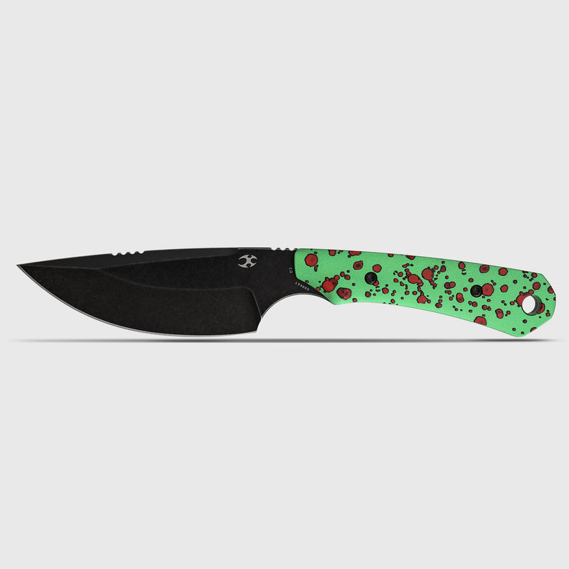 Flank | Fixed Blade | Aluminum with Zombie Blood Printn | 3.69" D2 Blade | TuffKnives Design | G006A7