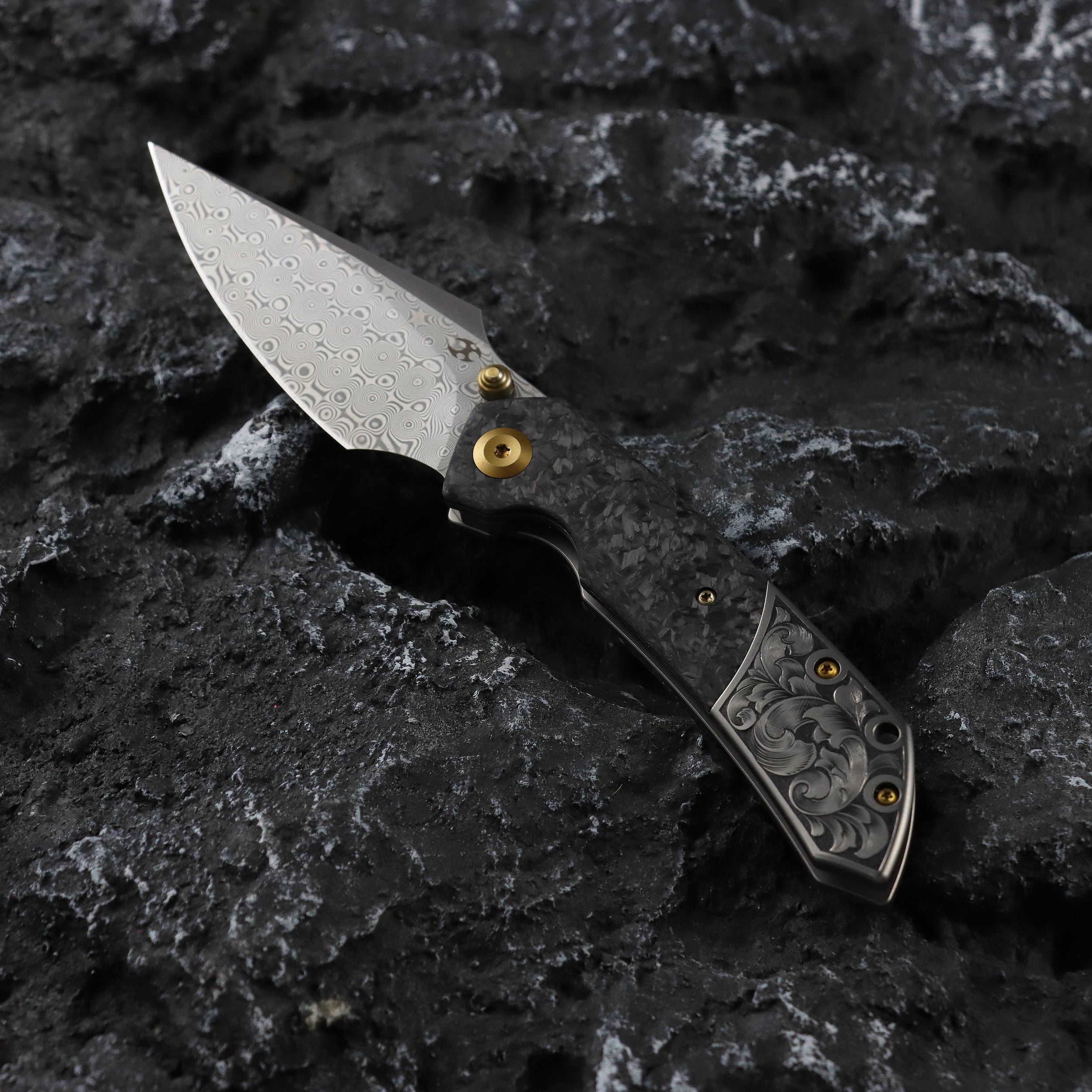 KANSEPT Special Custom Hand Engraved Fenrir Beadblasted Titanium