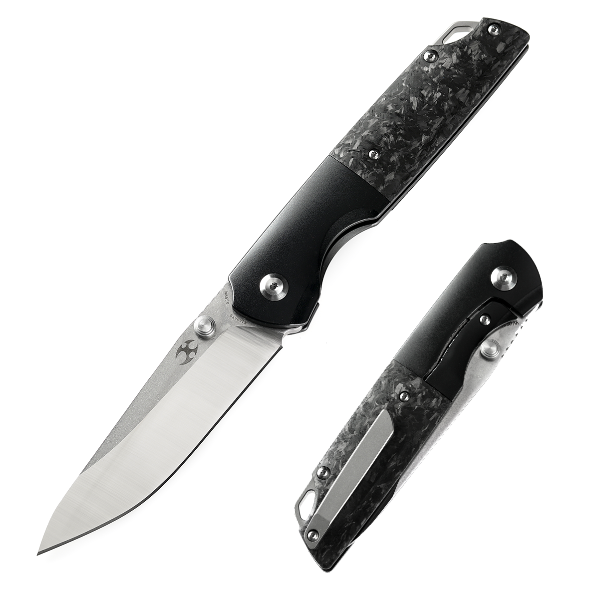 KANSEPT Warrior Thumb Studs Knife Titanium+Carbon Fiber Handle (3.46'' —  Kanseptknives