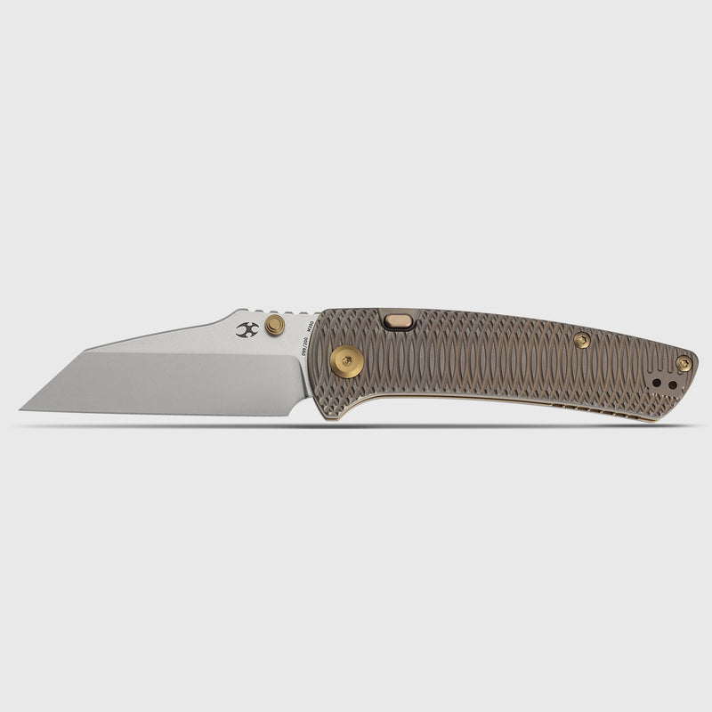 Main Street | Top Liner Lock | Bronze Anodized Titanium with Putter Pattern | 3.36" M390 Blade | Pinkerton Knives Design | K1015H6