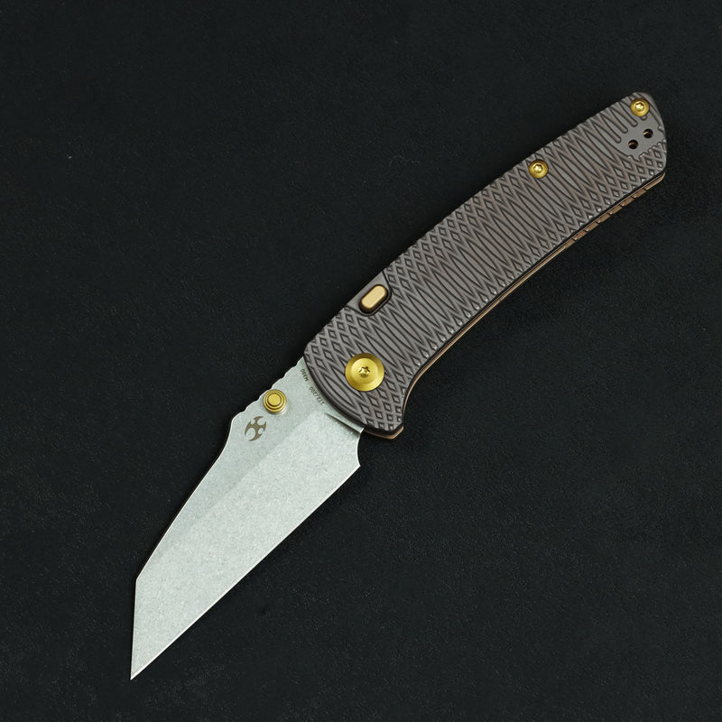 Kansept Main Street | Top Liner Lock | Bronze Anodized Titanium with Putter Pattern | 3.36" M390 Blade | K1015H6