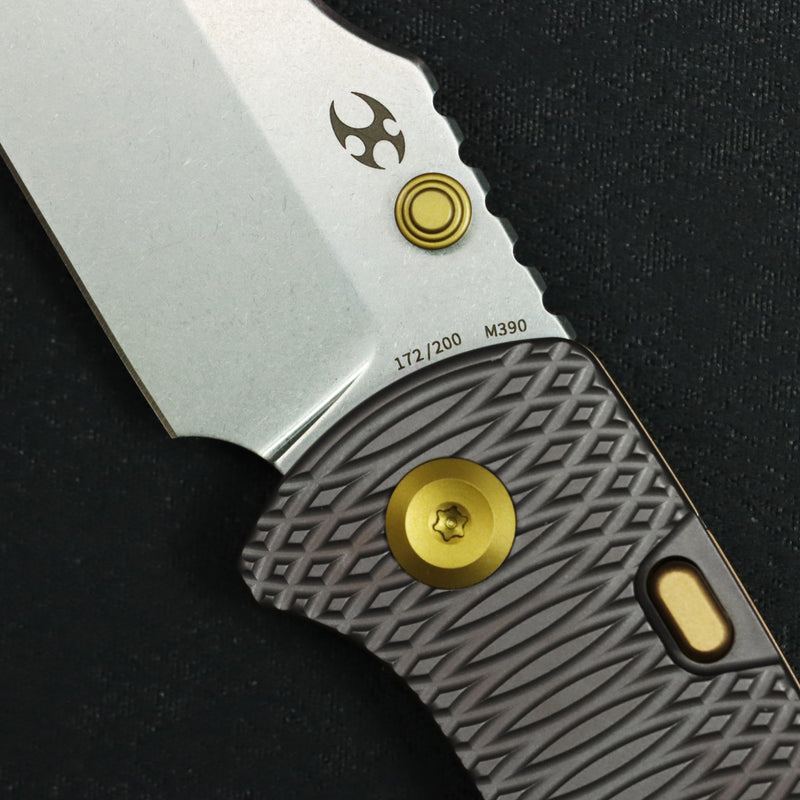 Kansept Main Street | Top Liner Lock | Bronze Anodized Titanium with Putter Pattern | 3.36" M390 Blade | K1015H6