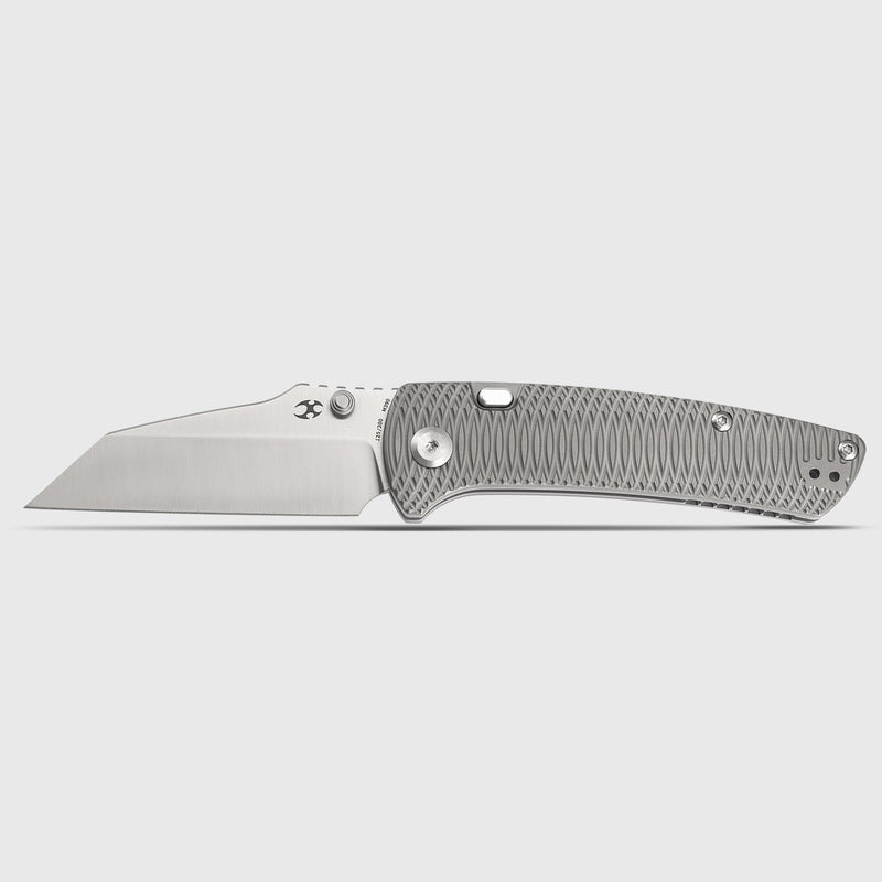 Main Street | Top Liner Lock | Bead Blasted Titanium with Putter Pattern | 3.36" M390 Blade | Pinkerton Knives Design | K1015H7