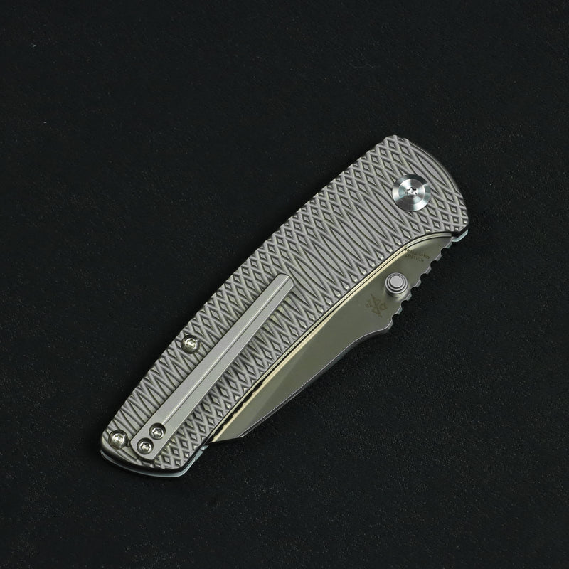 Kansept Main Street | Top Liner Lock | Bead Blasted Titanium with Putter Pattern | 3.36" M390 Blade | K1015H7