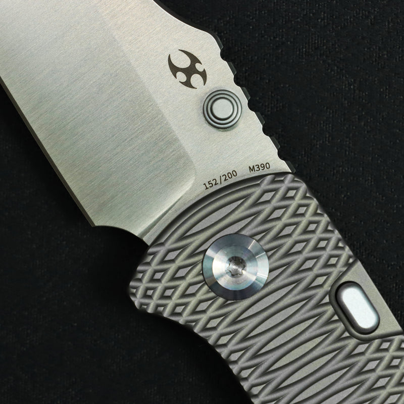 Kansept Main Street | Top Liner Lock | Bead Blasted Titanium with Putter Pattern | 3.36" M390 Blade | K1015H7