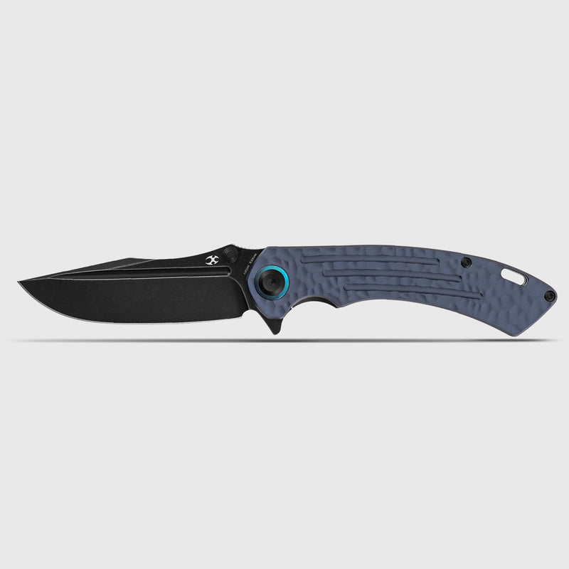 Pretatout | Liner Lock | Purple Aluminum with Rock Texture | 3.56" CPM S35VN Blade | Kmaxrom Design | K1032A6