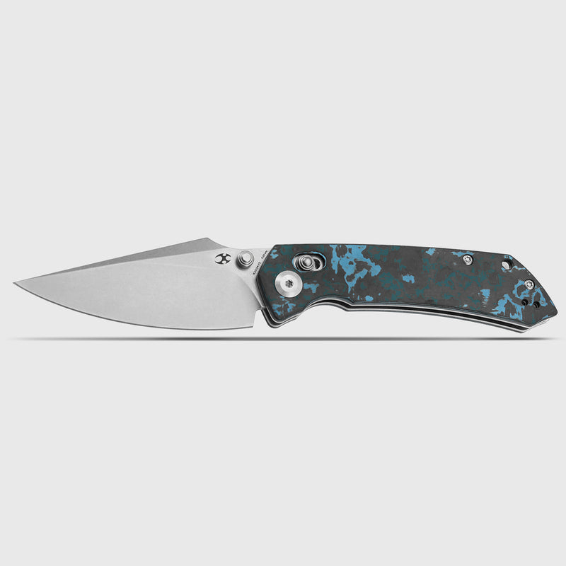 KANSEPT Fenrir Crossbar Lock Knife Arctic Storm Carbon Fiber Handle (3.48'' CPM S35VN Blade) Greg Schob Design - K1034V2
