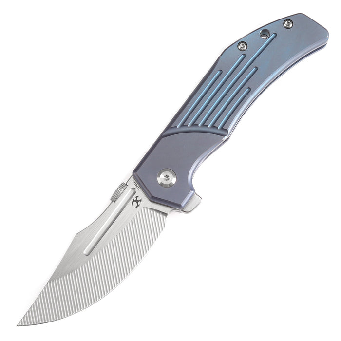 Estimated Released in November Orion Blue Anodized  Titanium Handle (3.07''CNC Texture Blade ) JB Stout Design -K1089A1