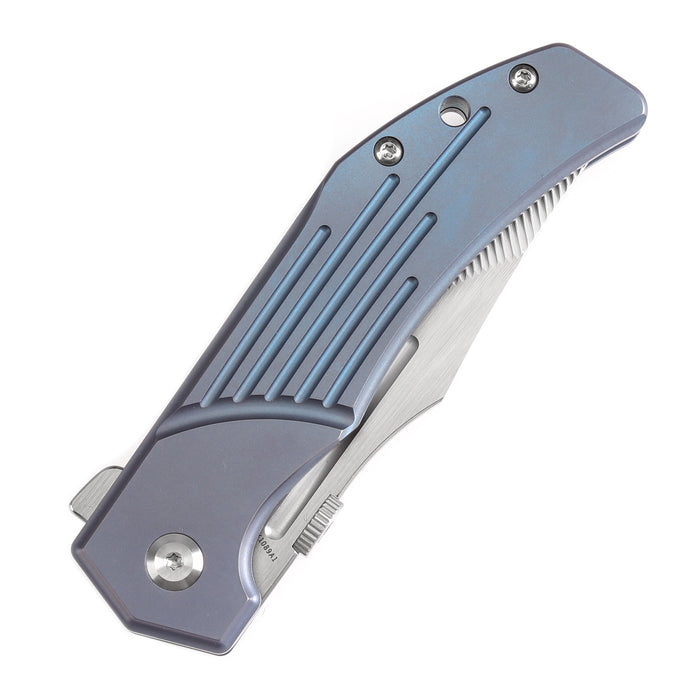 Estimated Released in November Orion Blue Anodized  Titanium Handle (3.07''CNC Texture Blade ) JB Stout Design -K1089A1