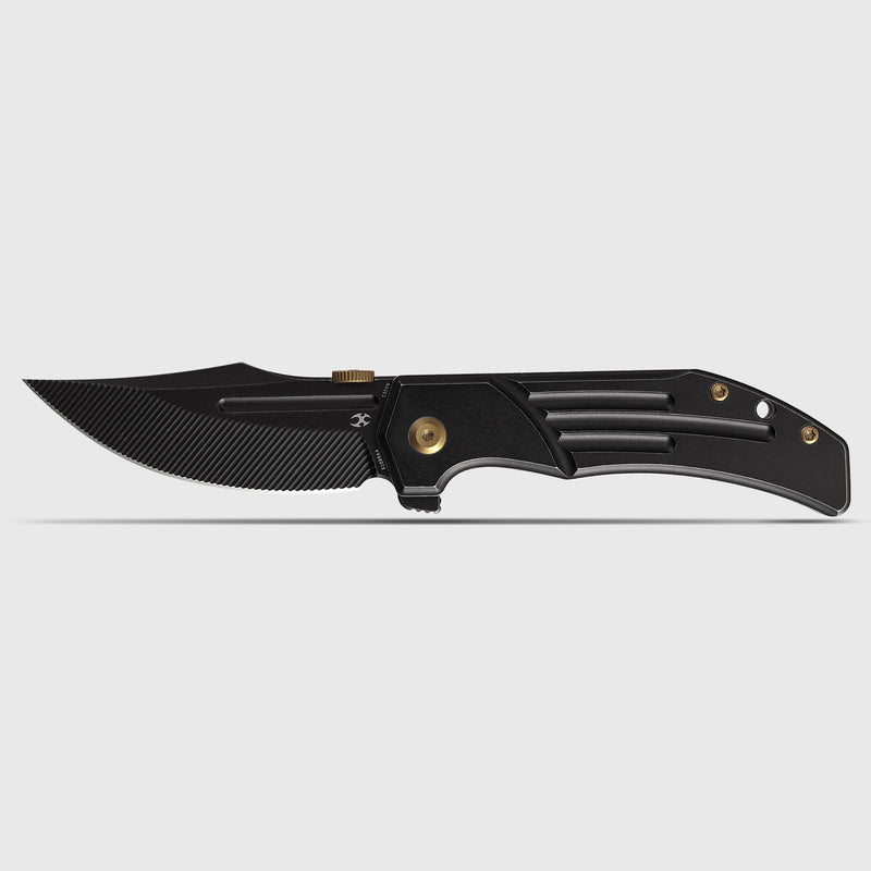 KANSEPT Orion Limited Version Flipper Blackwash Titanium Handle (3.07" Blackwash CPM S35VN with CNC Milling Blade) JB Stout Design-K1089A4