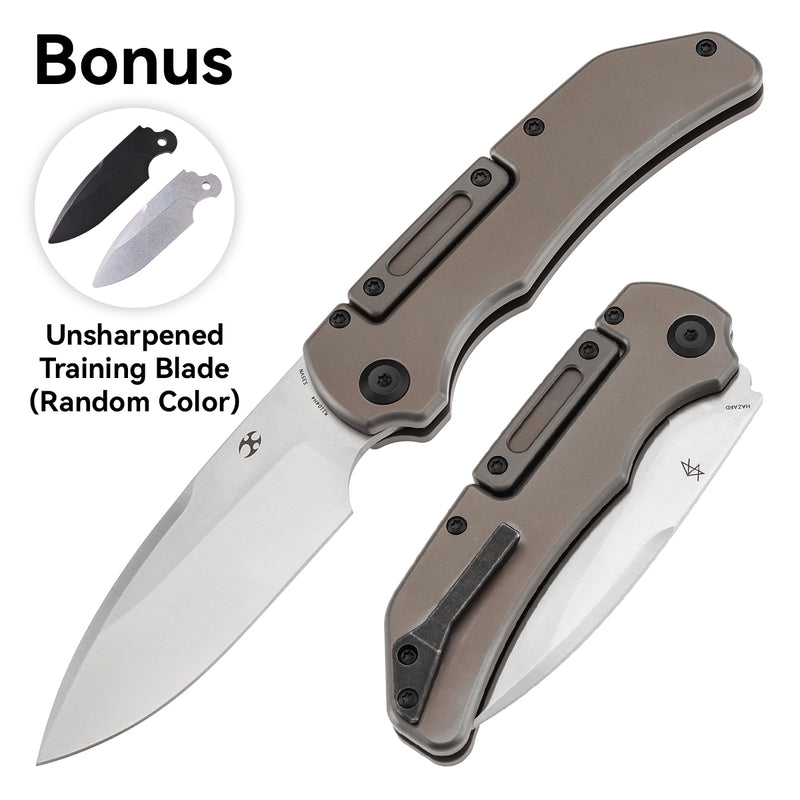 KANSEPT | Hazard | Bali Lock | Bronze Anodized and Stonewashed Titanium Handle | 3.63" CPM S35VN | Steven Dunnuck Designed | K1104H4
