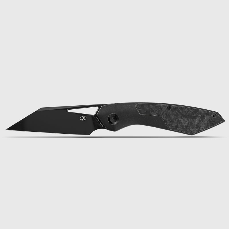 STRIP | Frame Lock | Shred Carbon Fiber & Blackwash Titanium | 3.4" Mirror DLC Magnacut Blade | RON STEELE DESIGN | K1113A1