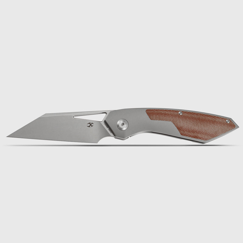 STRIP | Frame Lock | Brown Micarta+Stonewash Titanium | 3.4" Magnacut Blade | RON STEELE DESIGN | K1113A3