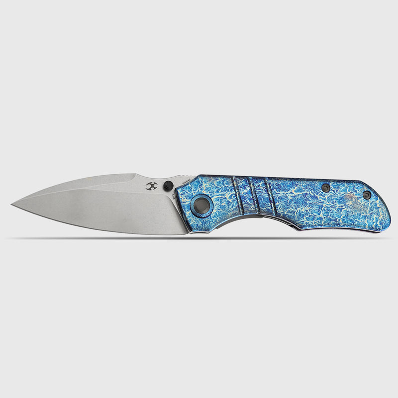 Mini Lanza | Frame Lock | Titanium with Lightning Strike Finish | 3.31" CPM 20CV Blade | Brandon Corbin Designed | K1116A3