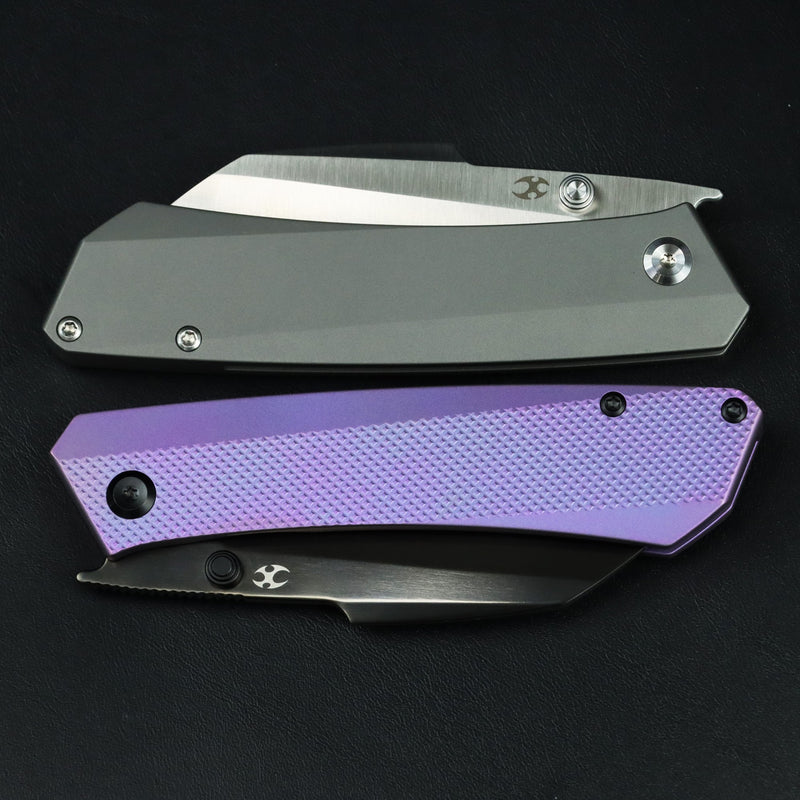 KANSEPT Contra | Thumb Stubs | Gray Anodized Titanium | 3.25" Satin S90V | Nathan Contra Design | K1139A1