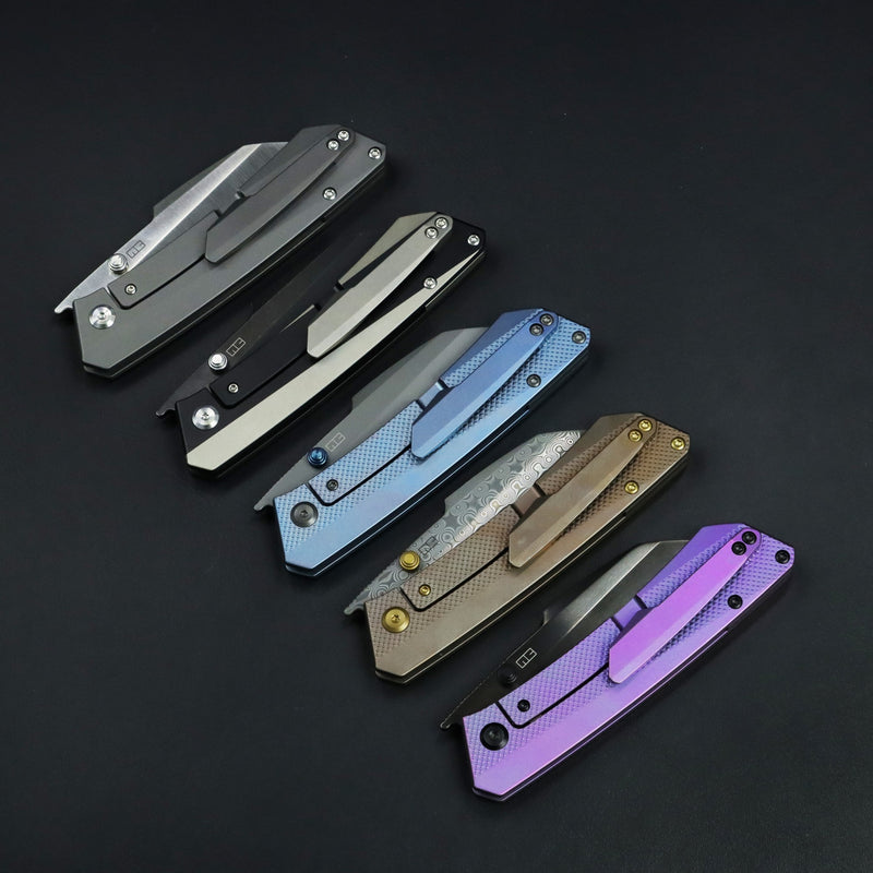 KANSEPT Contra | Thumb Stubs | Gray Anodized Titanium | 3.25" Satin S90V | Nathan Contra Design | K1139A1